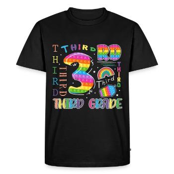 Écolier de 3e année Premier jour d’école - T-shirt Premium bio Homme - noir - Devant - Nico (187cm)