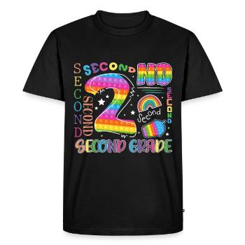 2nd grade Pop It school child - Men's Premium Organic T-Shirt - black - Front - Nico (187cm)