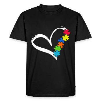 Chemise de sensibilisation à l'autisme de l'amour - T-shirt Premium bio Homme - noir - Devant - Nico (187cm)
