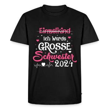 Je vais être une grande sœur en 2024 - T-shirt Premium bio Homme - noir - Devant - Nico (187cm)