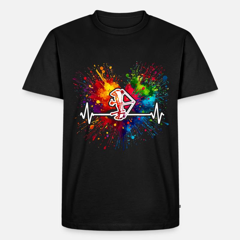 Bogenschießen Herzschlag - Männer Premium Bio T-Shirt - Schwarz