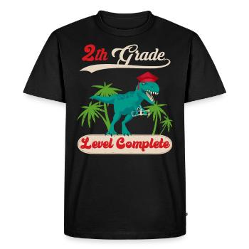 Dinosaure complet de niveau 2 / grade 2 - T-shirt Premium bio Homme - noir - Devant - Nico (187cm)