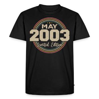 Mai 2003 Vintage Nées En Mai 2003 Anniversaire - T-shirt Premium bio Homme - noir - Devant - Nico (187cm)