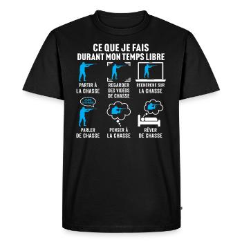 Partir à la chasse - T-shirt Premium bio Homme - noir - Devant - Nico (187cm)