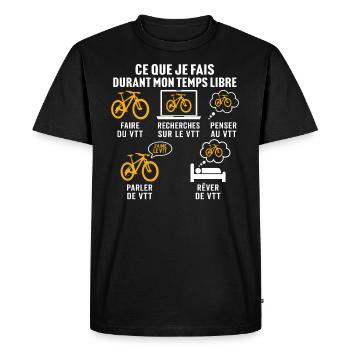 Faire du VTT Cadeau vélo tout-terrain - T-shirt Premium bio Homme - noir - Devant - Nico (187cm)