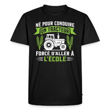 Né pour conduire un tracteur cadeau agriculteur - T-shirt Premium bio Homme - noir - Devant - Nico (187cm)