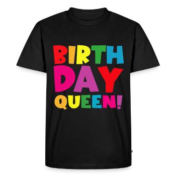 Fille Anniversaire Anniversaire Reine! Fille - T-shirt Premium bio Homme - noir - Devant - Nico (187cm)