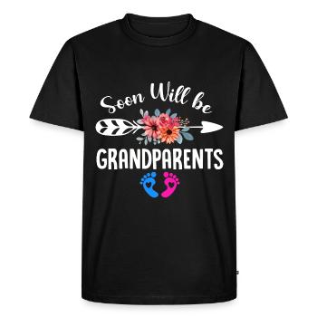 We will soon be grandparents, We will be grandma and grandpa - Men's Premium Organic T-Shirt - black - Front - Nico (187cm)