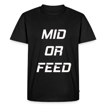 LoL- mid or feed - Men's Premium Organic T-Shirt - black - Front - Nico (187cm)