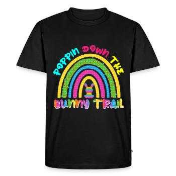 Poppin Down The Rabbit Trail Rabbit Pop It Rainbow - T-shirt Premium bio Homme - noir - Devant - Nico (187cm)