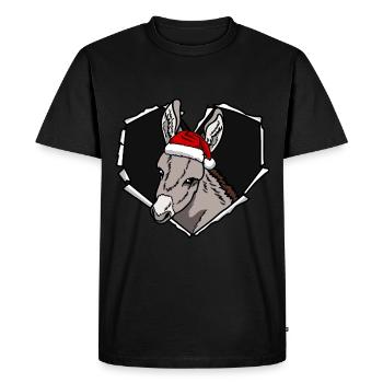 Donkey crack torn perforated cap - Men's Premium Organic T-Shirt - black - Front - Nico (187cm)
