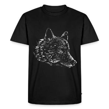 Wolf Réaliste Dessin Lignes Ligne Loup - T-shirt Premium bio Homme - noir - Devant - Nico (187cm)