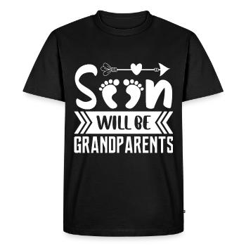 Nous serons bientôt grands-parents, nous serons grand-mère et grand-père - T-shirt Premium bio Homme - noir - Devant - Nico (187cm)