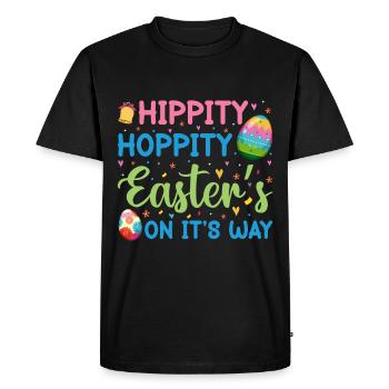 Joyeuses Pâques avec le lapin de Pâques - T-shirt Premium bio Homme - noir - Devant - Nico (187cm)