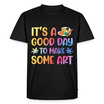 Artists - A good day to make art - Men's Premium Organic T-Shirt - black - Front - Nico (187cm)