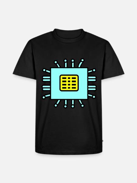 Digital Computer Chip Icon - Men's Premium Organic T-Shirt - black