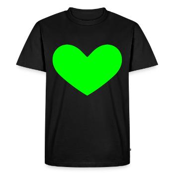 Green heart - Men's Premium Organic T-Shirt - black - Front - Nico (187cm)
