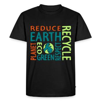 Sauvez la planète - T-shirt Premium bio Homme - noir - Devant - Nico (187cm)
