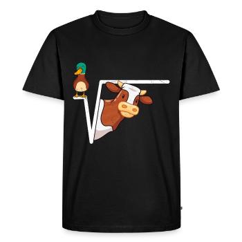 Ente Wurzel - Männer Premium Bio T-Shirt - Schwarz - Vorne - Nico (187cm)