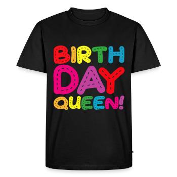 Fille Anniversaire Anniversaire Reine! Fille - T-shirt Premium bio Homme - noir - Devant - Nico (187cm)