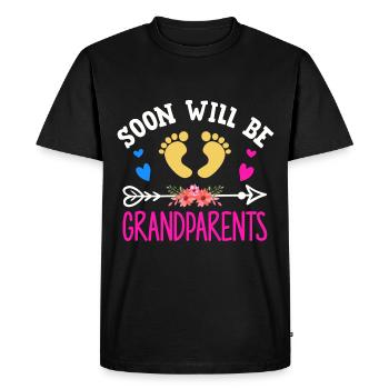 Bientôt nous serons grand-mère et grand-père, nous serons grands-parents - T-shirt Premium bio Homme - noir - Devant - Nico (187cm)