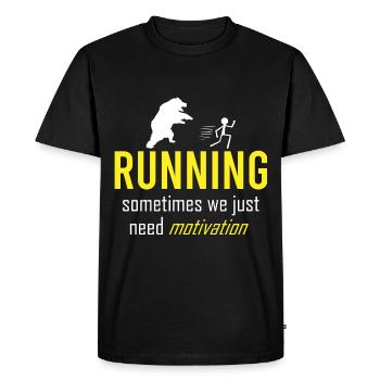 Courir parfois, nous avons juste besoin de motivation Läufer - T-shirt Premium bio Homme - noir - Devant - Nico (187cm)