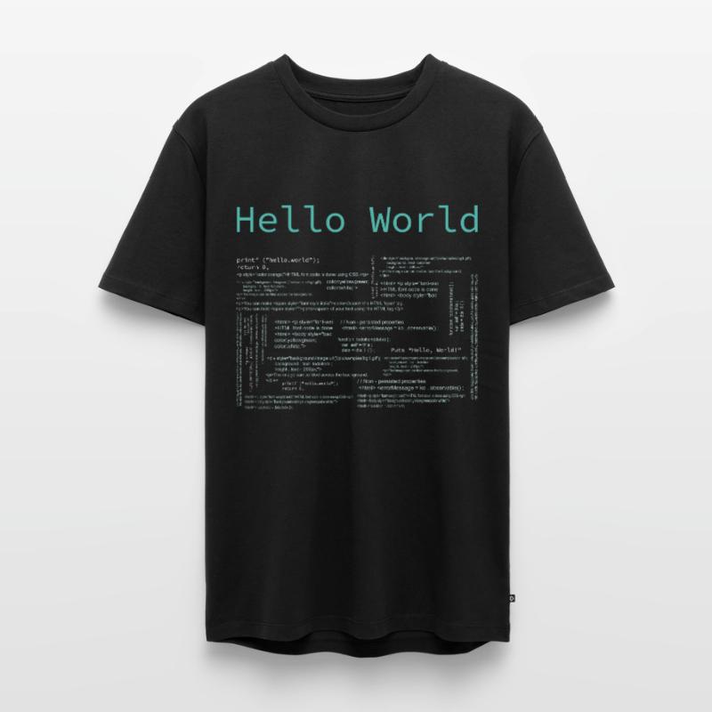 Hello World - Computer Pr... Programmierer & Nerd Männer Premium Bio T-Shirt