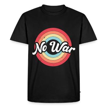Where Was Peace Retro Ring Rainbow Circle Peace - Men's Premium Organic T-Shirt - black - Front - Nico (187cm)
