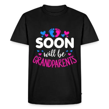 We will soon be grandparents, We will be grandma and grandpa - Men's Premium Organic T-Shirt - black - Front - Nico (187cm)
