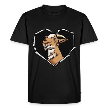 Crack Chèvre Trou Déchiré Coeur Chèvre Visage - T-shirt Premium bio Homme - noir - Devant - Nico (187cm)