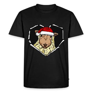 Sheep crack torn perforated cap - Men's Premium Organic T-Shirt - black - Front - Nico (187cm)