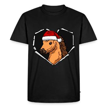 Bouchon perforé déchiré par une fissure de poney - T-shirt Premium bio Homme - noir - Devant - Nico (187cm)