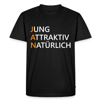 Jan Name Geschenk - Männer Premium Bio T-Shirt - Schwarz - Vorne - Nico (187cm)