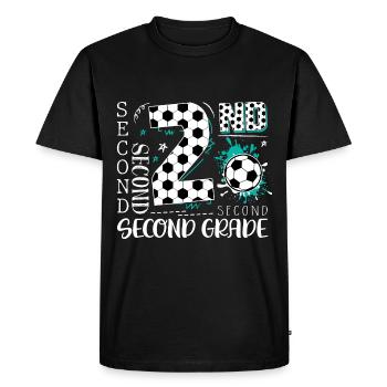 Football de 2e année - T-shirt Premium bio Homme - noir - Devant - Nico (187cm)