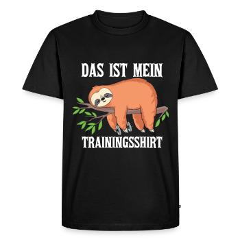 Chemise d’entraînement de paresseux - T-shirt Premium bio Homme - noir - Devant - Nico (187cm)