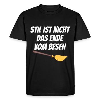 Style is not the end of the broom - Men's Premium Organic T-Shirt - black - Front - Nico (187cm)