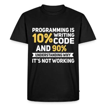 Quota de programmation... Programmeurs & Nerd - T-shirt Premium bio Homme - noir - Devant - Nico (187cm)