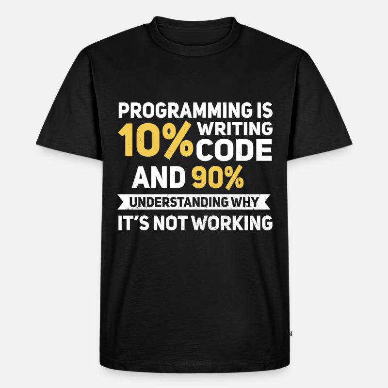 Quota de programmation... Programmeurs & Nerd - T-shirt Premium bio Homme - noir