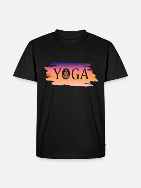 Yoga Namaste - Männer Premium Bio T-Shirt - Schwarz