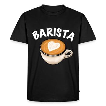 Barista Coffee Fern - Men's Premium Organic T-Shirt - black - Front - Nico (187cm)