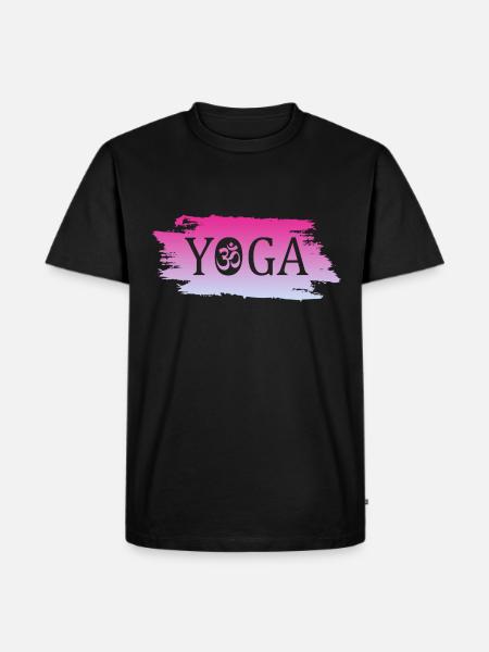 Yoga Namaste - Männer Premium Bio T-Shirt - Schwarz