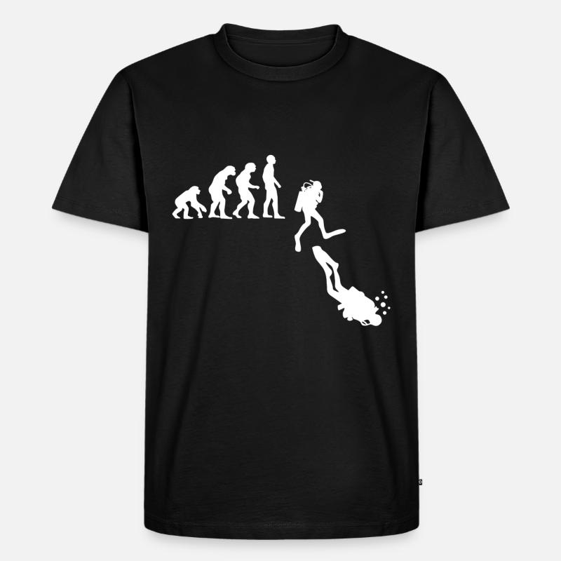 Evolution des Gerätetauchens - Männer Premium Bio T-Shirt - Schwarz