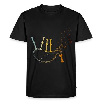 Cornemuse Musique Notes Cornemuse Joueurs de cornemuse - T-shirt Premium bio Homme - noir - Devant - Nico (187cm)