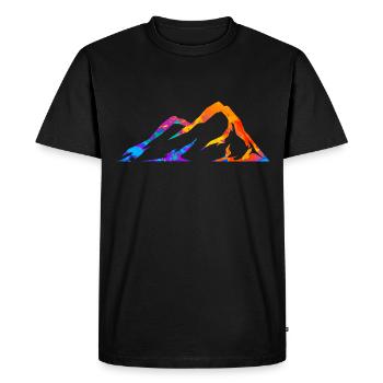 Mountains Mountaineers Hiking Splash Silhouette - Men's Premium Organic T-Shirt - black - Front - Nico (187cm)