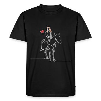 Horse Woman - Men's Premium Organic T-Shirt - black - Front - Nico (187cm)