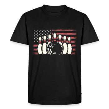 Joueur de quilles patriotiques USA Drapeau Bowling - T-shirt Premium bio Homme - noir - Devant - Nico (187cm)