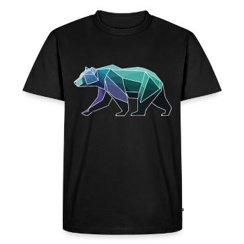 Bear Polygon - Men's Premium Organic T-Shirt - black - Front - Nico (187cm)