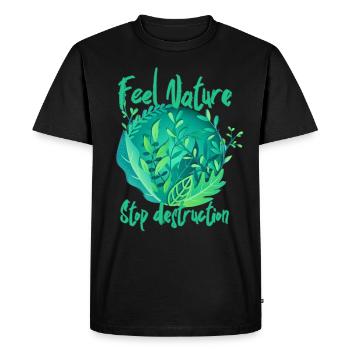 Feel Nature - Men's Premium Organic T-Shirt - black - Front - Nico (187cm)