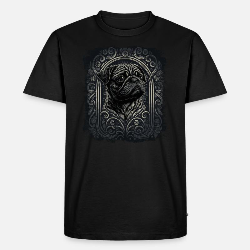 Kleiner Mops - Männer Premium Bio T-Shirt - Schwarz