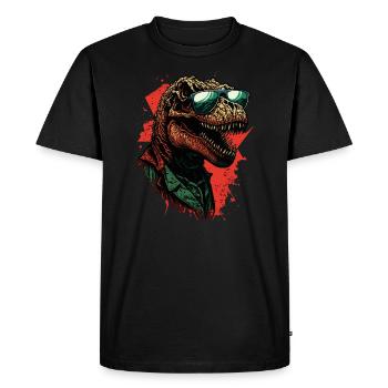 Dinosaure T-Rex cool - T-shirt Premium bio Homme - noir - Devant - Nico (187cm)